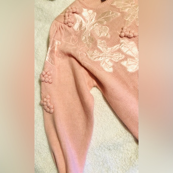 Beautiful 1960s Cervelle Leaves Grapes Motif Knit Sweater - Picture 10 of 10